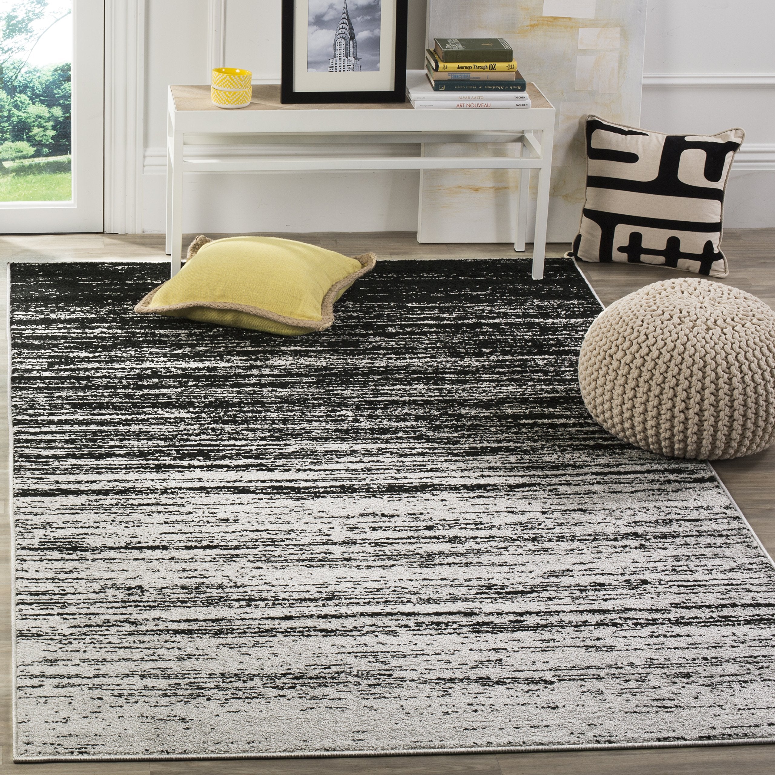 SAFAVIEH Area Rug 8x10 - Adirondack Collection - Large - Champagne & Cream, Modern Ombre Design, Non Shedding & Easy to Clean, Ideal for Living Room, Bedroom, Office, Dining Space (ADR113W)