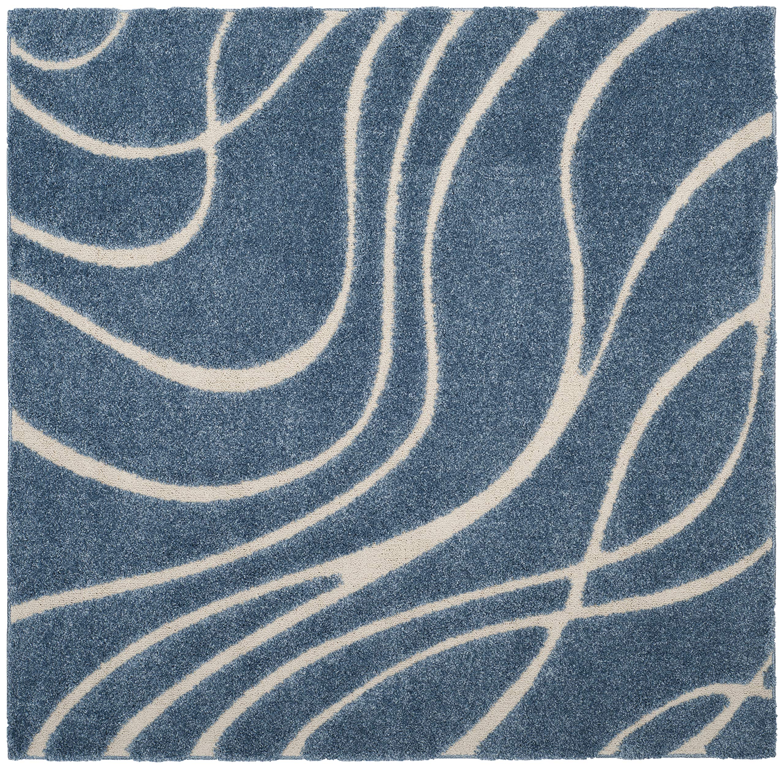 SAFAVIEH Florida Shag Collection Area Rug - 5'3" x 7'6", Cream & Beige, Non-Shedding & Easy Care, 1.2-inch Thick Ideal for High Traffic Areas in Living Room, Bedroom (SG471-1113)