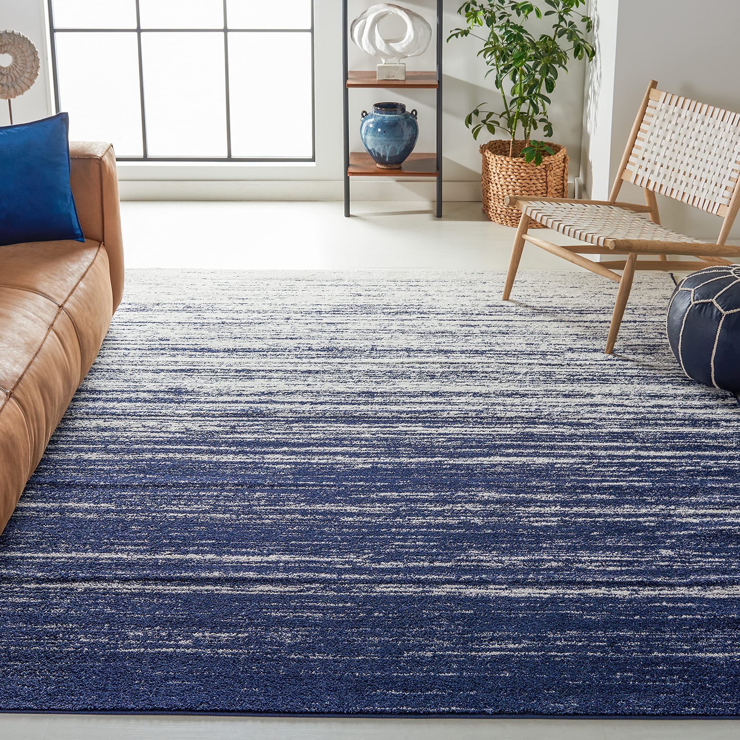 SAFAVIEH Area Rug 8x10 - Adirondack Collection - Large - Champagne & Cream, Modern Ombre Design, Non Shedding & Easy to Clean, Ideal for Living Room, Bedroom, Office, Dining Space (ADR113W)
