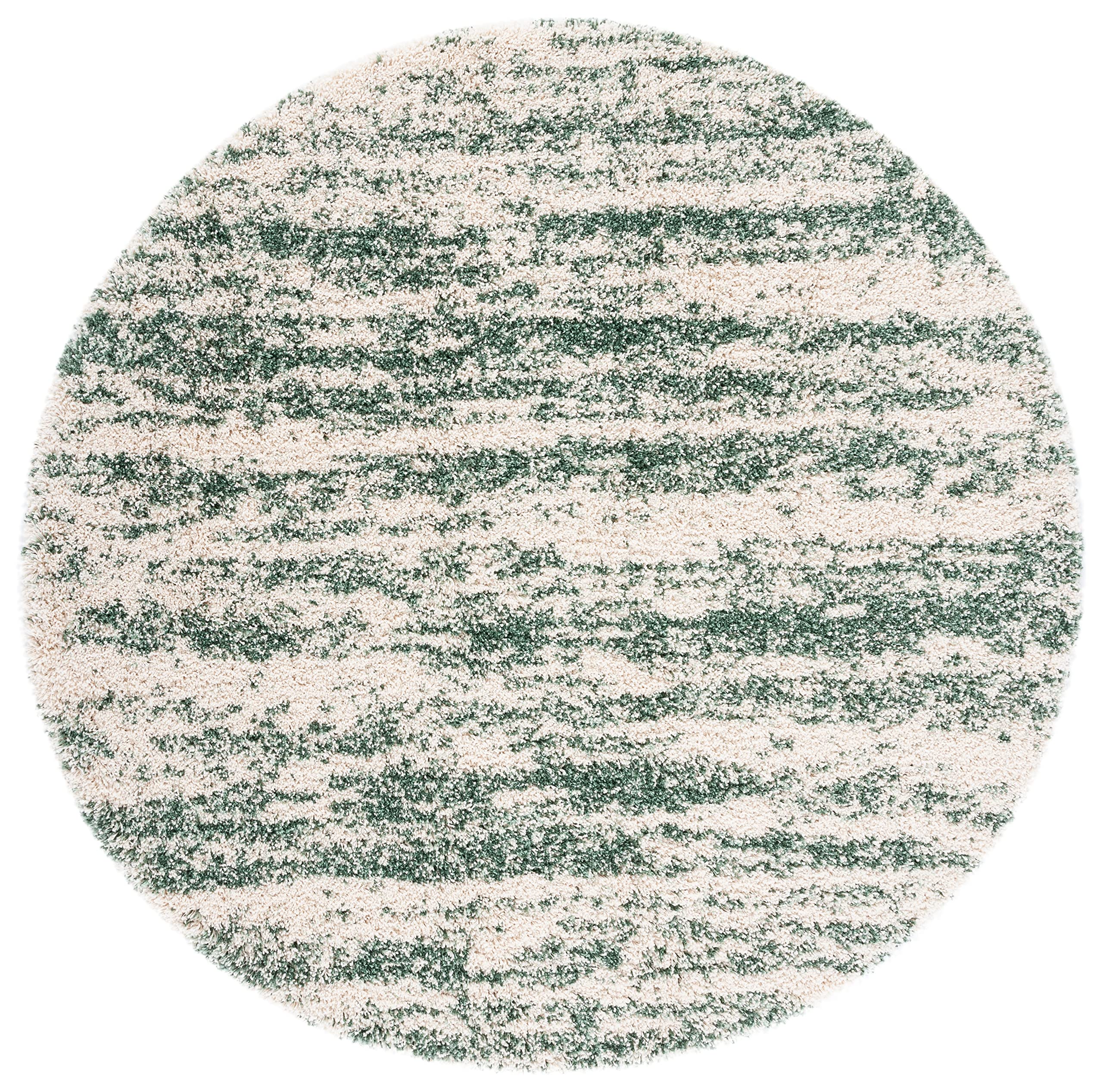 SAFAVIEH Hudson Shag Collection Area Rug - 6' x 9', Ivory & Beige, Modern Design, Non-Shedding & Easy Care, 2-inch Thick Ideal for High Traffic Areas in Living Room, Bedroom (SGH206B)