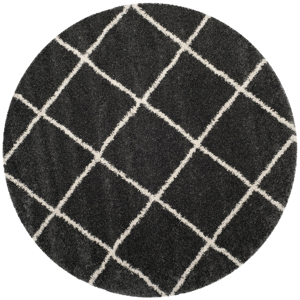 SAFAVIEH Hudson Shag Collection Area Rug - 5'3" x 7'6", Beige & Ivory, Modern Trellis Design, Non-Shedding & Easy Care, 2-inch Thick Ideal for High Traffic Areas in Living Room, Bedroom (SGH281S)