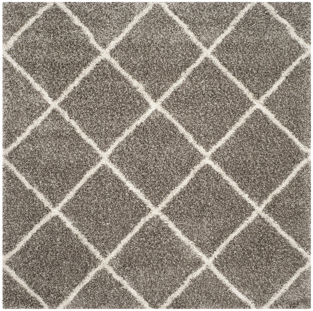 SAFAVIEH Hudson Shag Collection Area Rug - 5'3" x 7'6", Beige & Ivory, Modern Trellis Design, Non-Shedding & Easy Care, 2-inch Thick Ideal for High Traffic Areas in Living Room, Bedroom (SGH281S)
