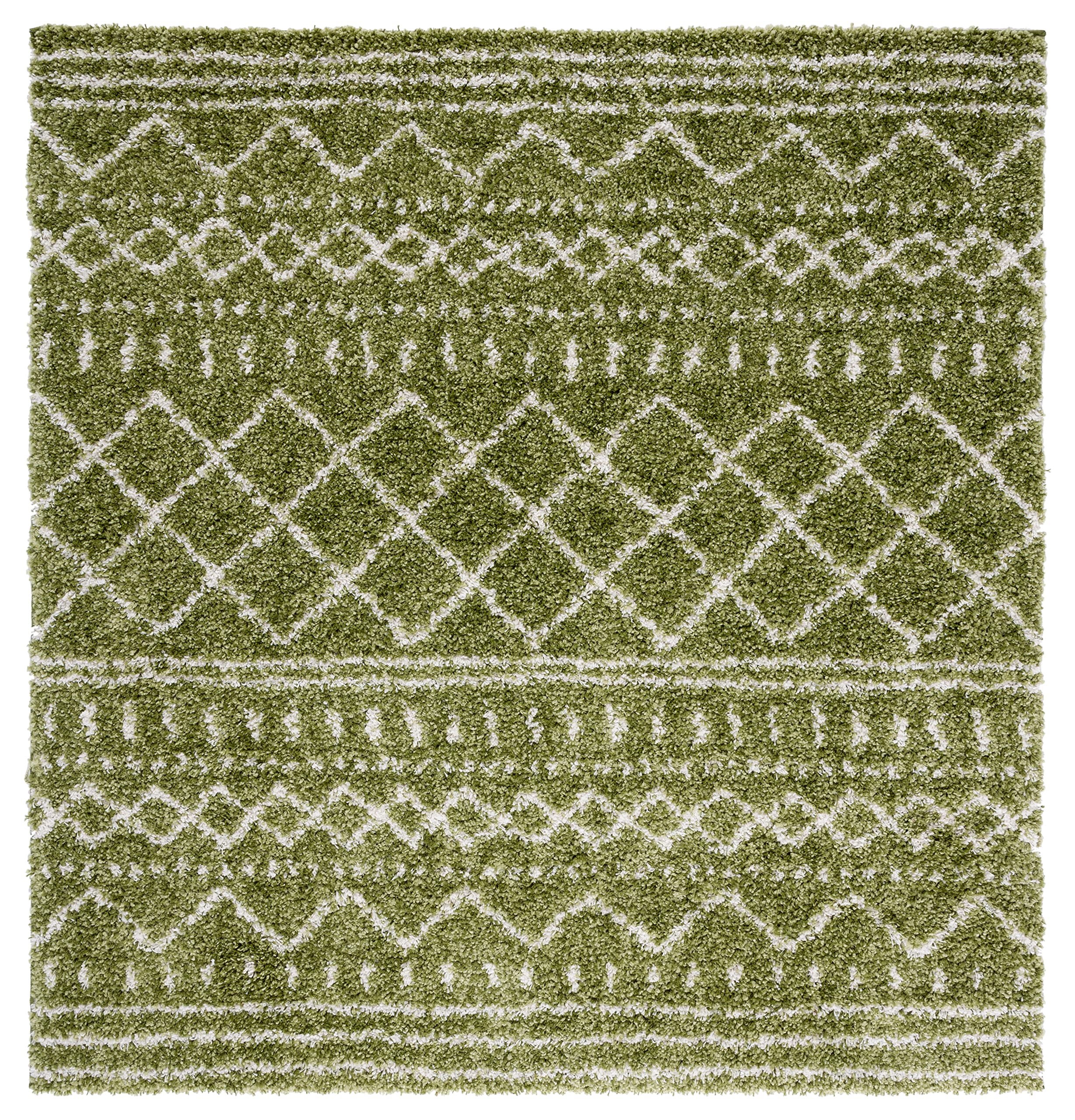 SAFAVIEH Arizona Shag Collection Area Rug - 6'7" x 9'2", Ivory & Beige, Moroccan Boho Design, Non-Shedding & Easy to Clean, Ideal for Living Room, Bedroom, Dining Space (ASG741A)