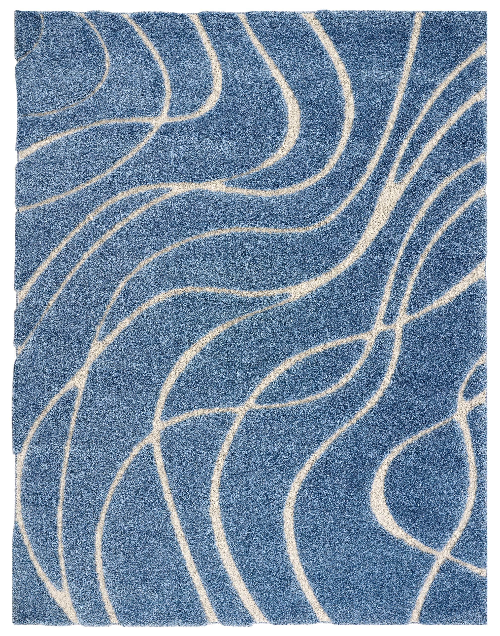 SAFAVIEH Florida Shag Collection Area Rug - 5'3" x 7'6", Cream & Beige, Non-Shedding & Easy Care, 1.2-inch Thick Ideal for High Traffic Areas in Living Room, Bedroom (SG471-1113)
