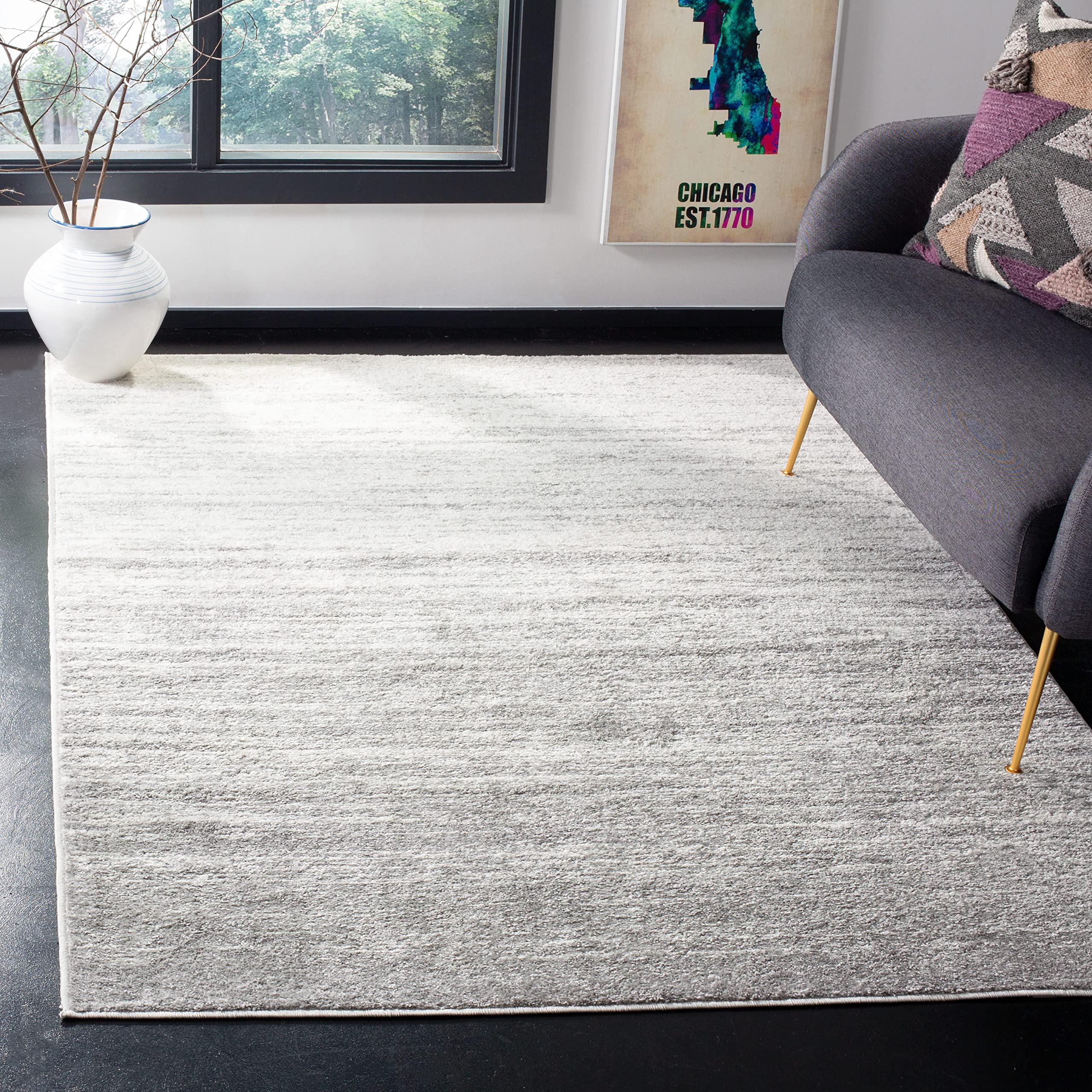 SAFAVIEH Area Rug 8x10 - Adirondack Collection - Large - Champagne & Cream, Modern Ombre Design, Non Shedding & Easy to Clean, Ideal for Living Room, Bedroom, Office, Dining Space (ADR113W)