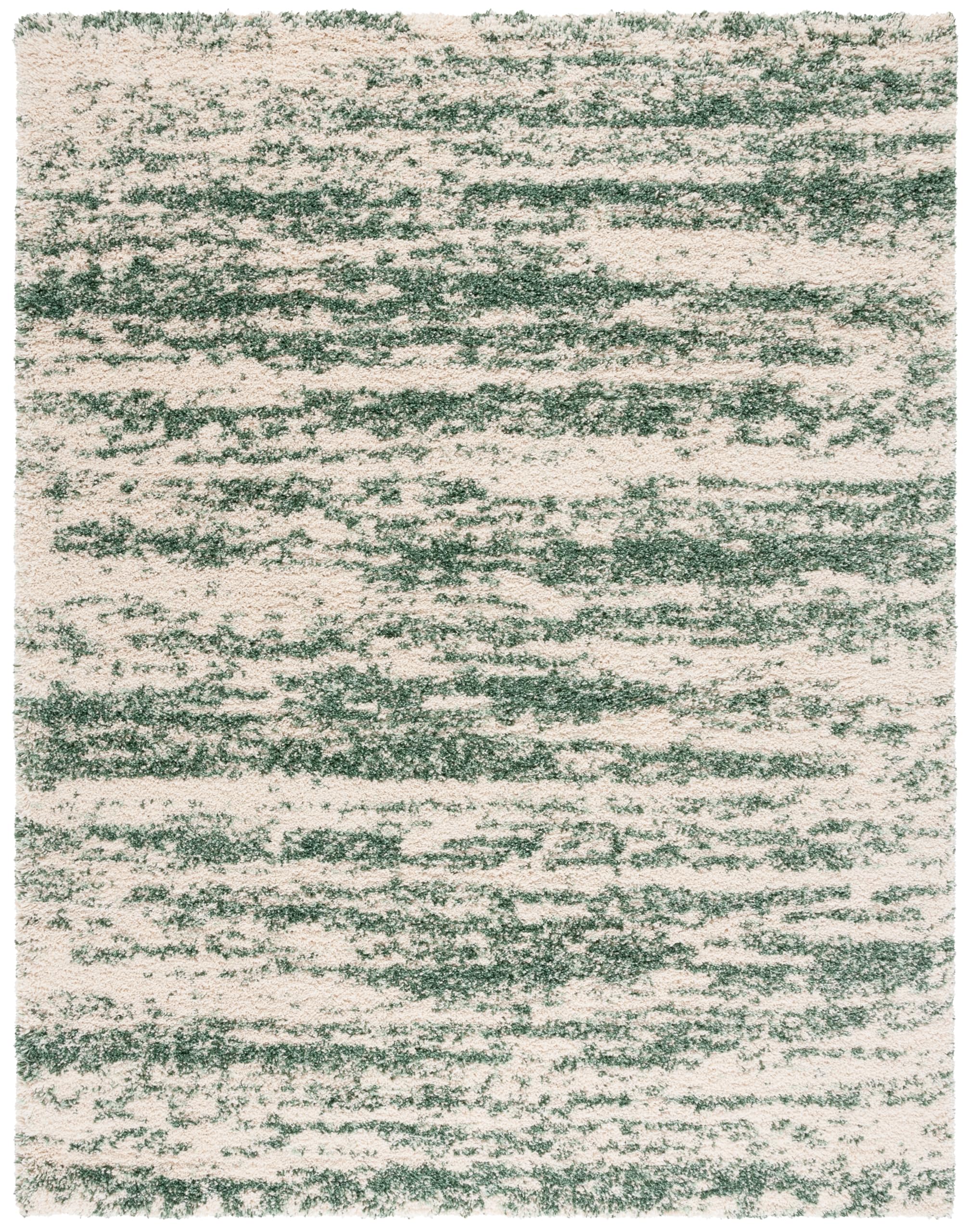SAFAVIEH Hudson Shag Collection Area Rug - 6' x 9', Ivory & Beige, Modern Design, Non-Shedding & Easy Care, 2-inch Thick Ideal for High Traffic Areas in Living Room, Bedroom (SGH206B)