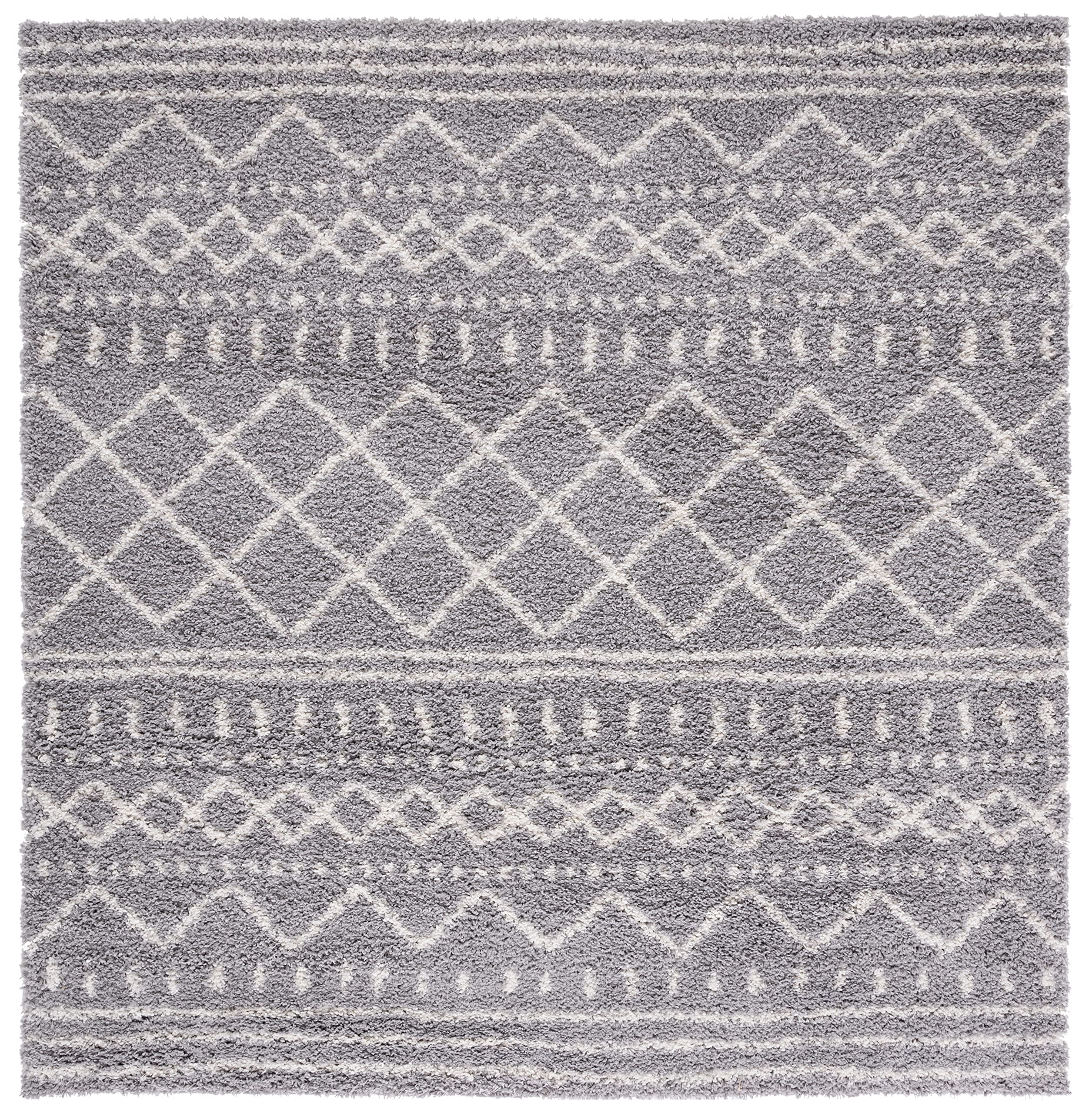 SAFAVIEH Arizona Shag Collection Area Rug - 6'7" x 9'2", Ivory & Beige, Moroccan Boho Design, Non-Shedding & Easy to Clean, Ideal for Living Room, Bedroom, Dining Space (ASG741A)