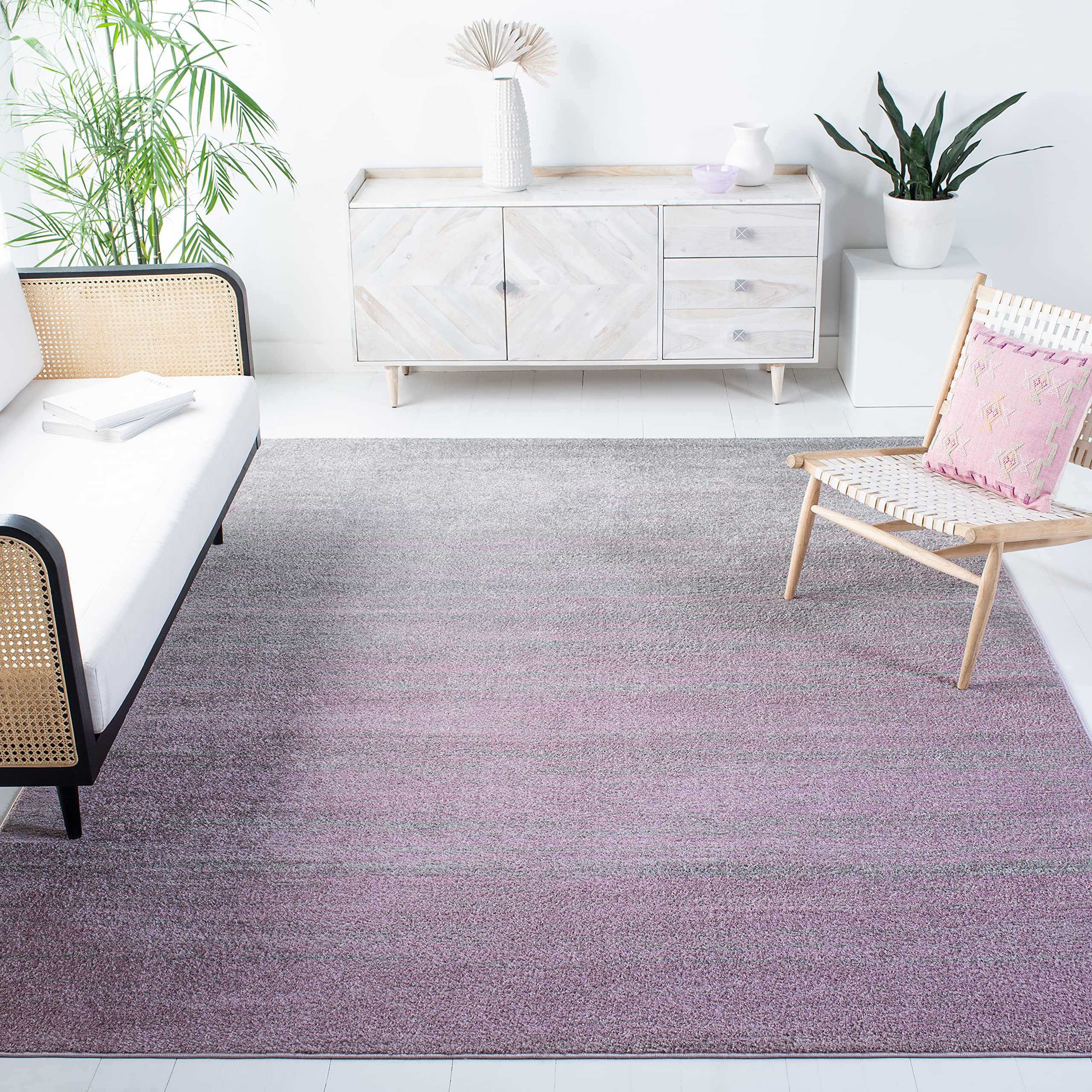 SAFAVIEH Area Rug 8x10 - Adirondack Collection - Large - Champagne & Cream, Modern Ombre Design, Non Shedding & Easy to Clean, Ideal for Living Room, Bedroom, Office, Dining Space (ADR113W)
