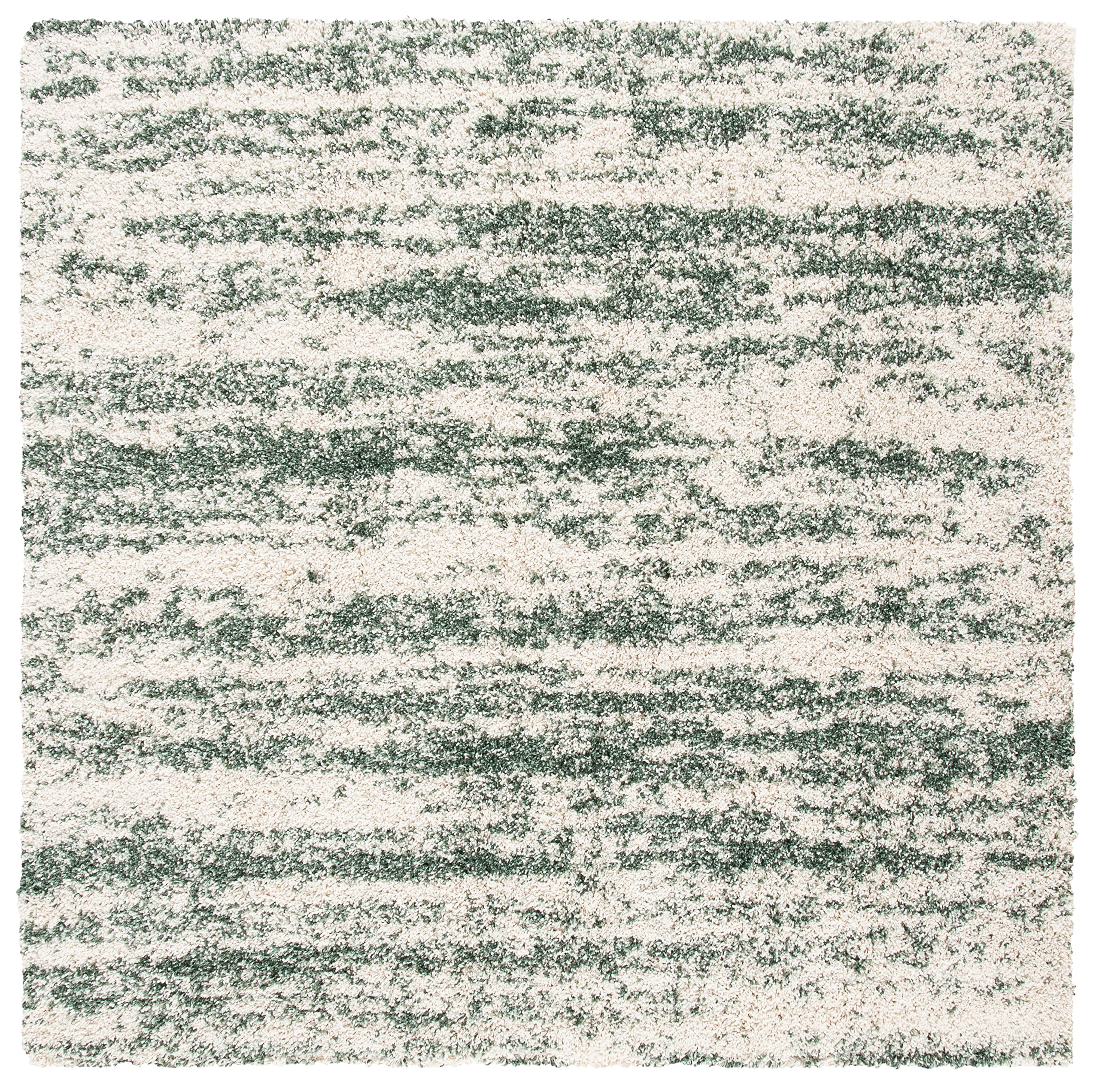 SAFAVIEH Hudson Shag Collection Area Rug - 6' x 9', Ivory & Beige, Modern Design, Non-Shedding & Easy Care, 2-inch Thick Ideal for High Traffic Areas in Living Room, Bedroom (SGH206B)