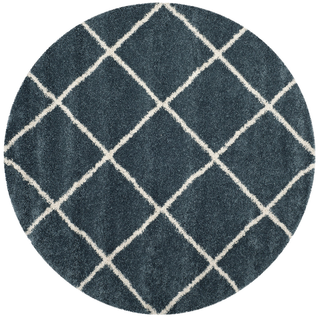 SAFAVIEH Hudson Shag Collection Area Rug - 5'3" x 7'6", Beige & Ivory, Modern Trellis Design, Non-Shedding & Easy Care, 2-inch Thick Ideal for High Traffic Areas in Living Room, Bedroom (SGH281S)