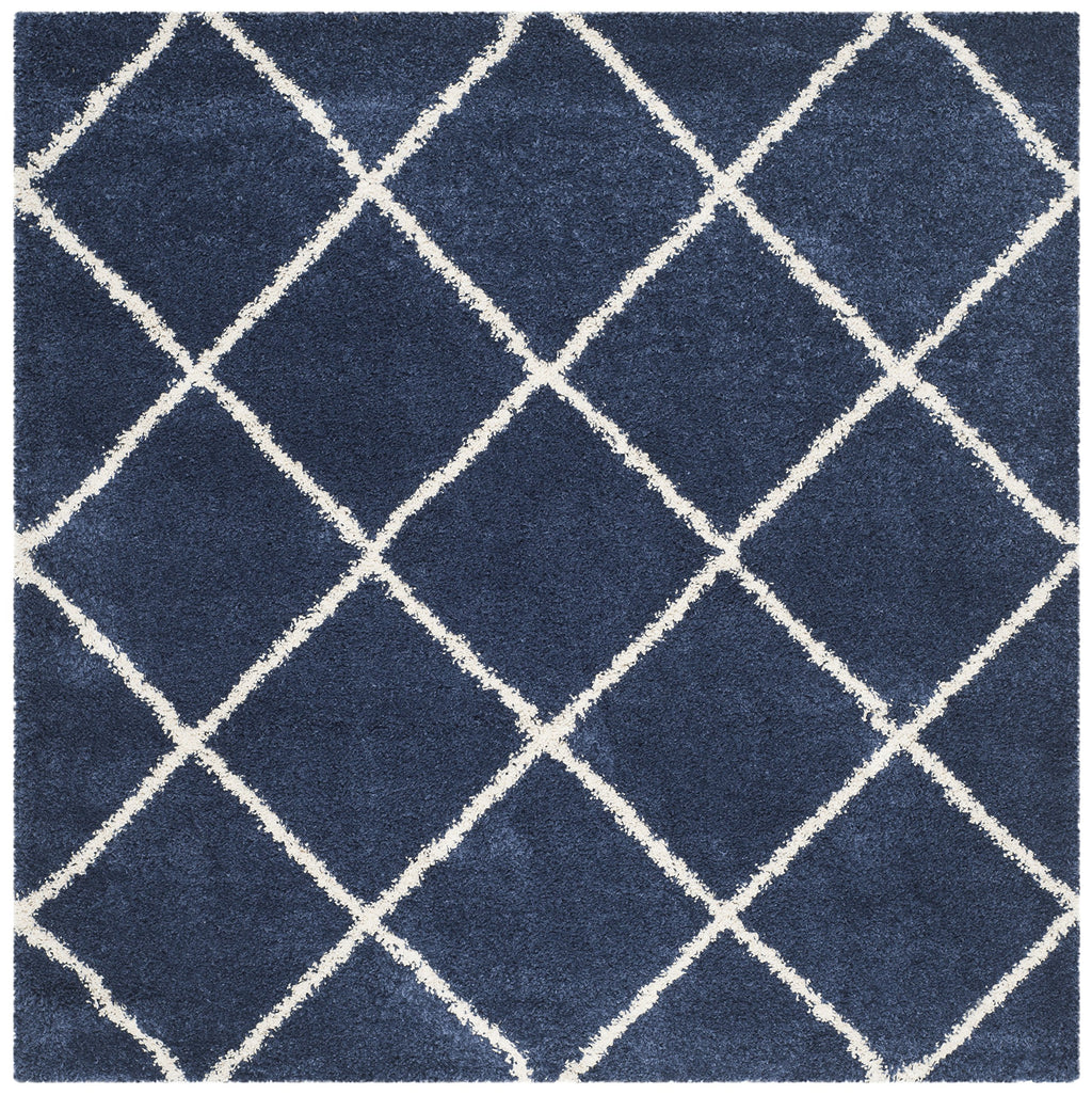 SAFAVIEH Hudson Shag Collection Area Rug - 5'3" x 7'6", Beige & Ivory, Modern Trellis Design, Non-Shedding & Easy Care, 2-inch Thick Ideal for High Traffic Areas in Living Room, Bedroom (SGH281S)