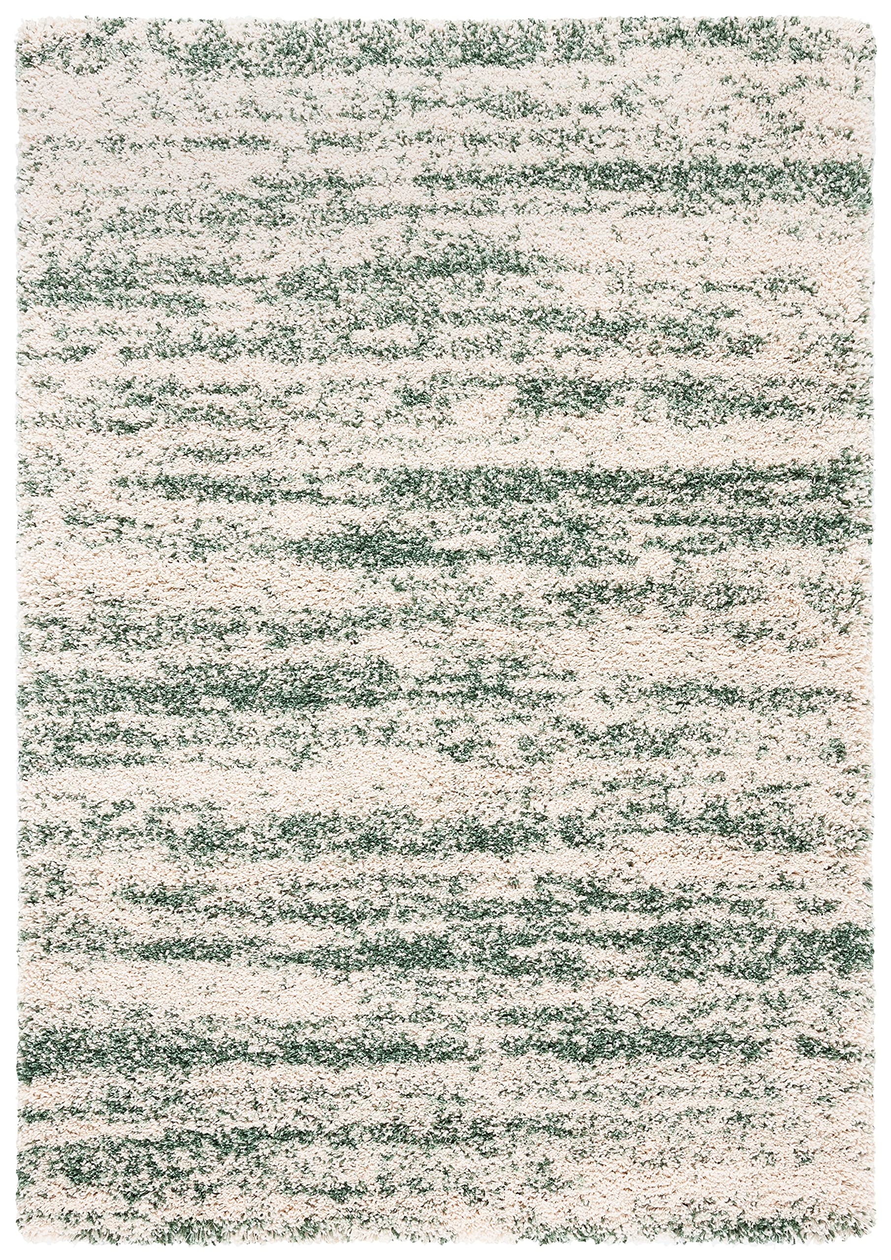 SAFAVIEH Hudson Shag Collection Area Rug - 6' x 9', Ivory & Beige, Modern Design, Non-Shedding & Easy Care, 2-inch Thick Ideal for High Traffic Areas in Living Room, Bedroom (SGH206B)