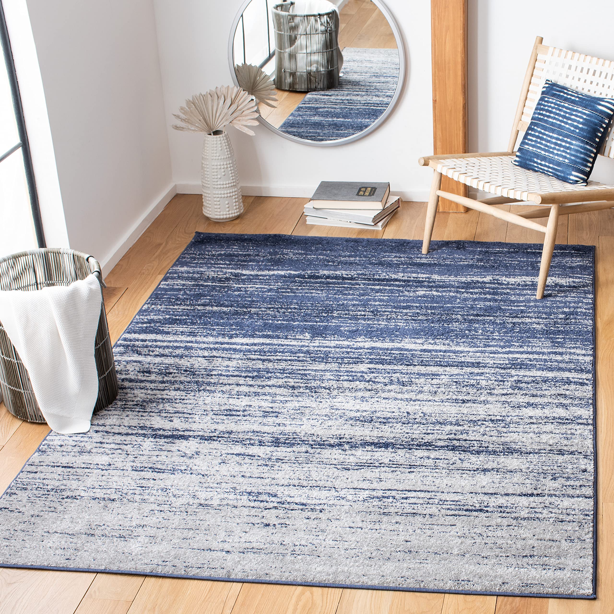 SAFAVIEH Area Rug 8x10 - Adirondack Collection - Large - Champagne & Cream, Modern Ombre Design, Non Shedding & Easy to Clean, Ideal for Living Room, Bedroom, Office, Dining Space (ADR113W)