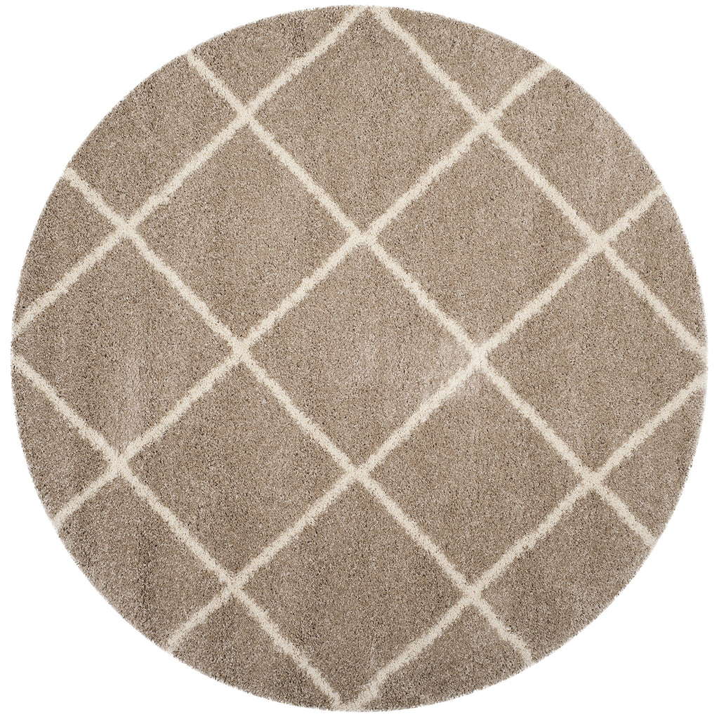 SAFAVIEH Hudson Shag Collection Area Rug - 5'3" x 7'6", Beige & Ivory, Modern Trellis Design, Non-Shedding & Easy Care, 2-inch Thick Ideal for High Traffic Areas in Living Room, Bedroom (SGH281S)