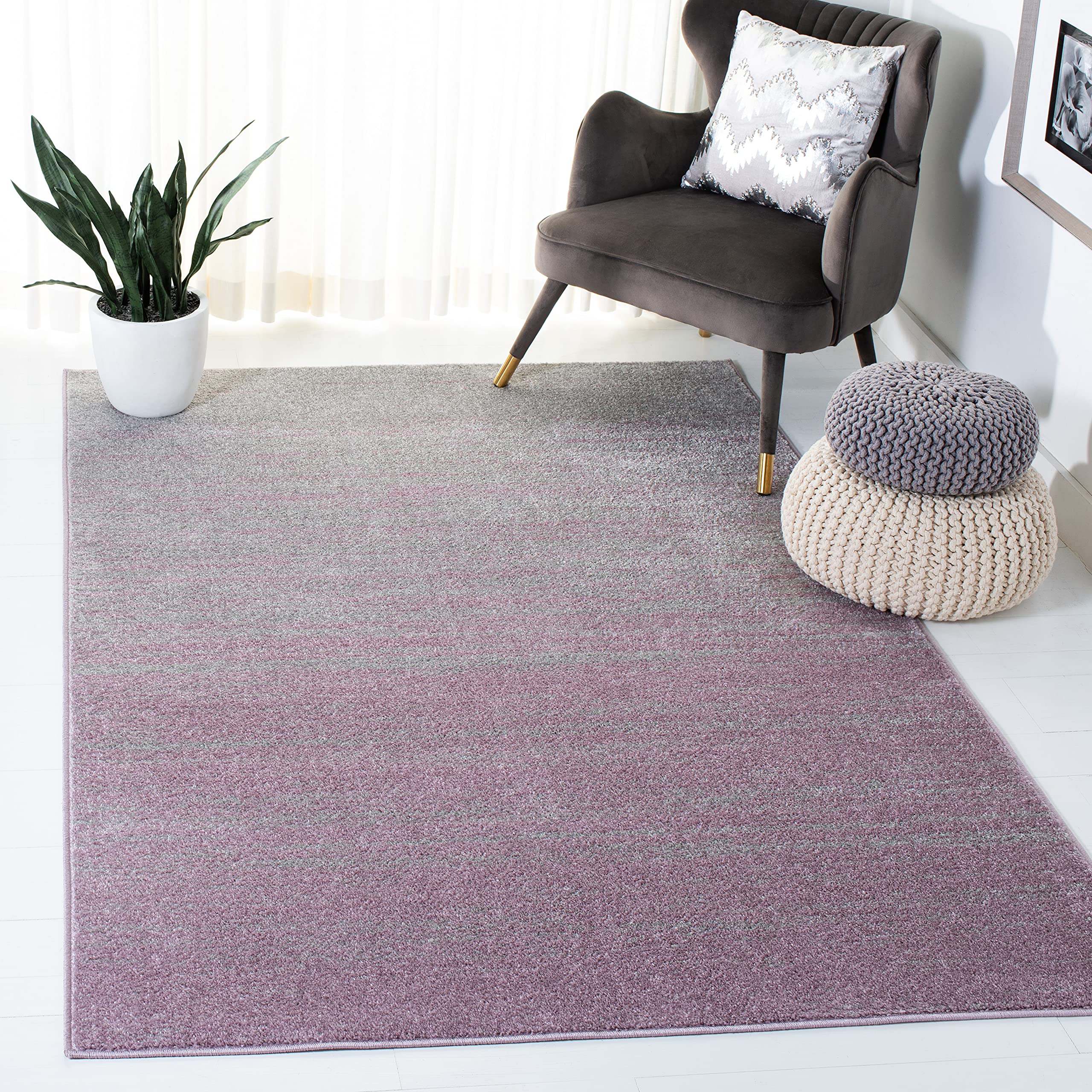 SAFAVIEH Area Rug 8x10 - Adirondack Collection - Large - Champagne & Cream, Modern Ombre Design, Non Shedding & Easy to Clean, Ideal for Living Room, Bedroom, Office, Dining Space (ADR113W)