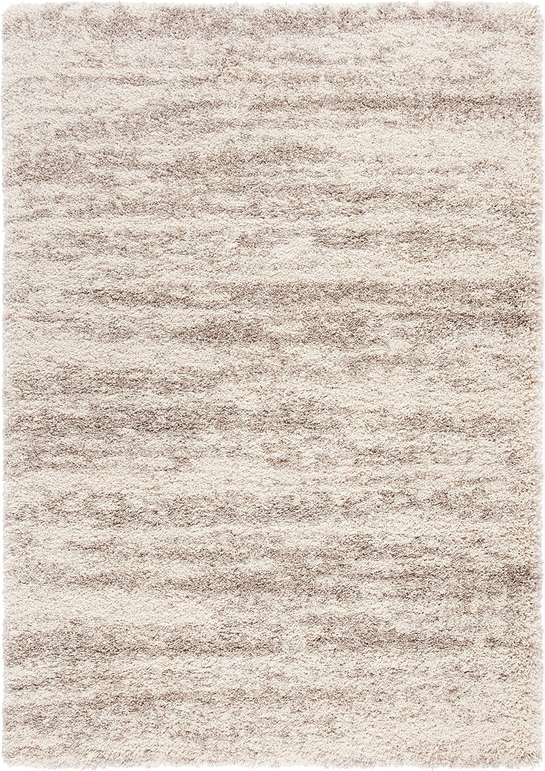 SAFAVIEH Hudson Shag Collection Area Rug - 6' x 9', Ivory & Beige, Modern Design, Non-Shedding & Easy Care, 2-inch Thick Ideal for High Traffic Areas in Living Room, Bedroom (SGH206B)
