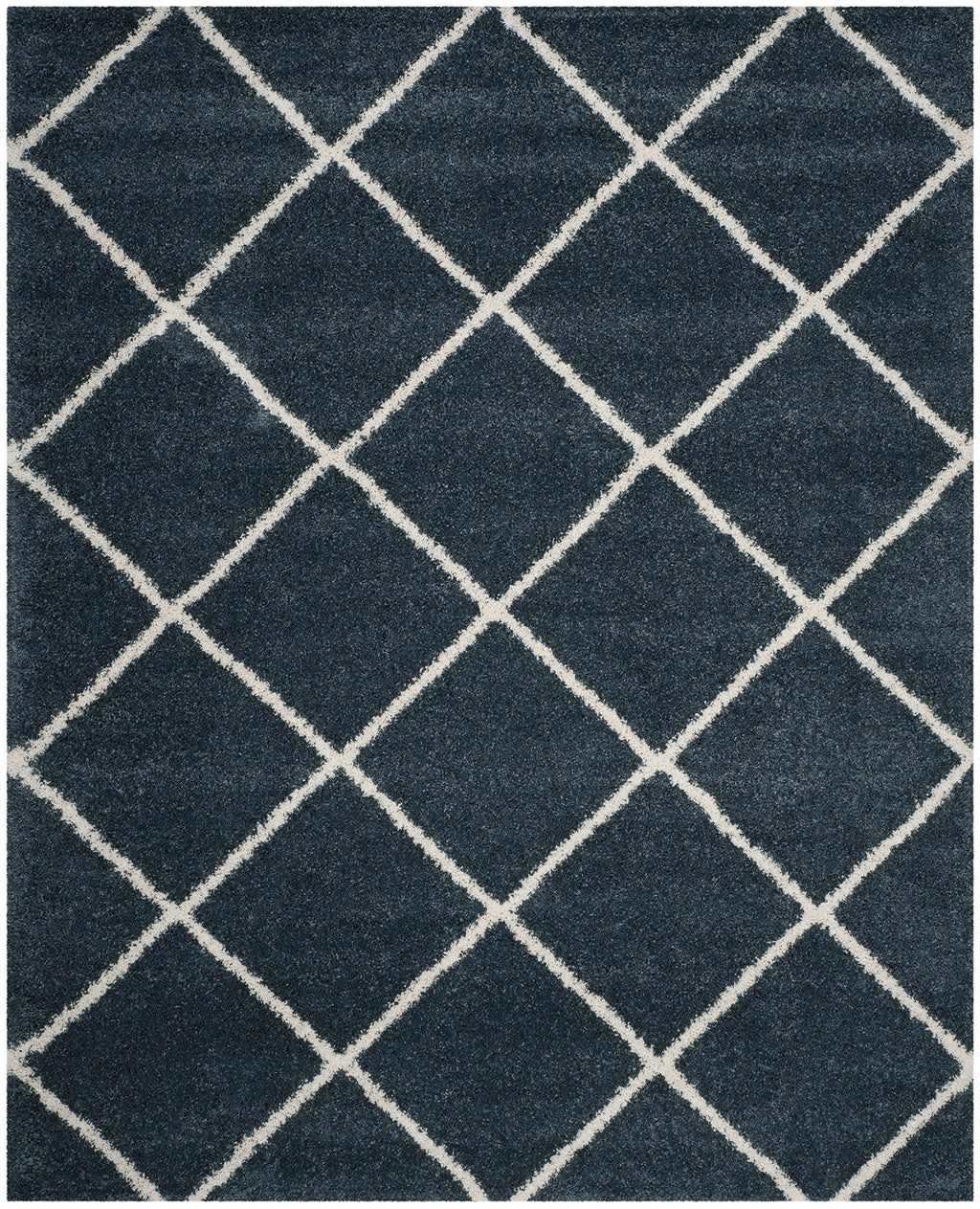 SAFAVIEH Hudson Shag Collection Area Rug - 5'3" x 7'6", Beige & Ivory, Modern Trellis Design, Non-Shedding & Easy Care, 2-inch Thick Ideal for High Traffic Areas in Living Room, Bedroom (SGH281S)