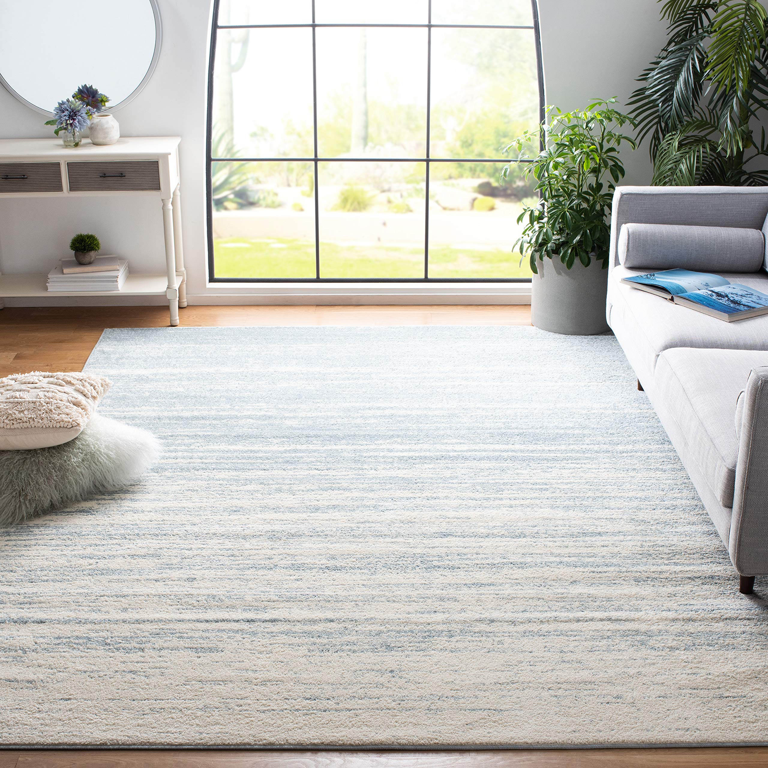 SAFAVIEH Area Rug 8x10 - Adirondack Collection - Large - Champagne & Cream, Modern Ombre Design, Non Shedding & Easy to Clean, Ideal for Living Room, Bedroom, Office, Dining Space (ADR113W)