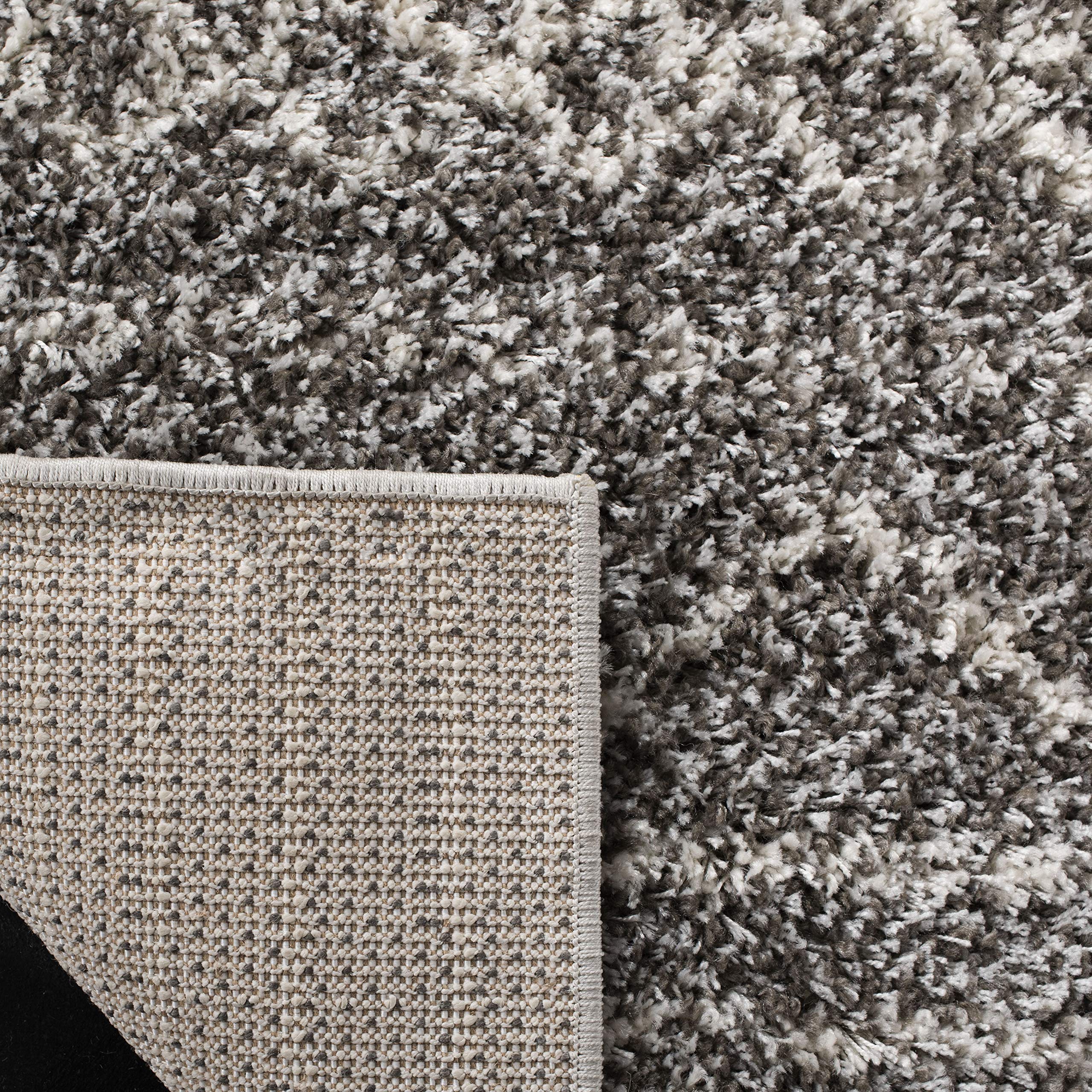 SAFAVIEH Arizona Shag Collection Area Rug - 6'7" x 9'2", Ivory & Beige, Moroccan Boho Design, Non-Shedding & Easy to Clean, Ideal for Living Room, Bedroom, Dining Space (ASG741A)