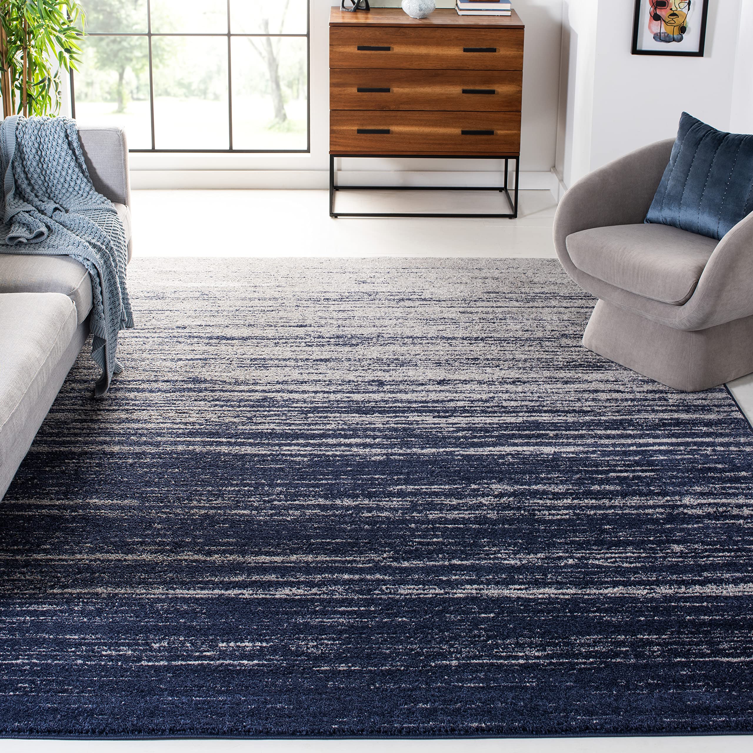 SAFAVIEH Area Rug 8x10 - Adirondack Collection - Large - Champagne & Cream, Modern Ombre Design, Non Shedding & Easy to Clean, Ideal for Living Room, Bedroom, Office, Dining Space (ADR113W)
