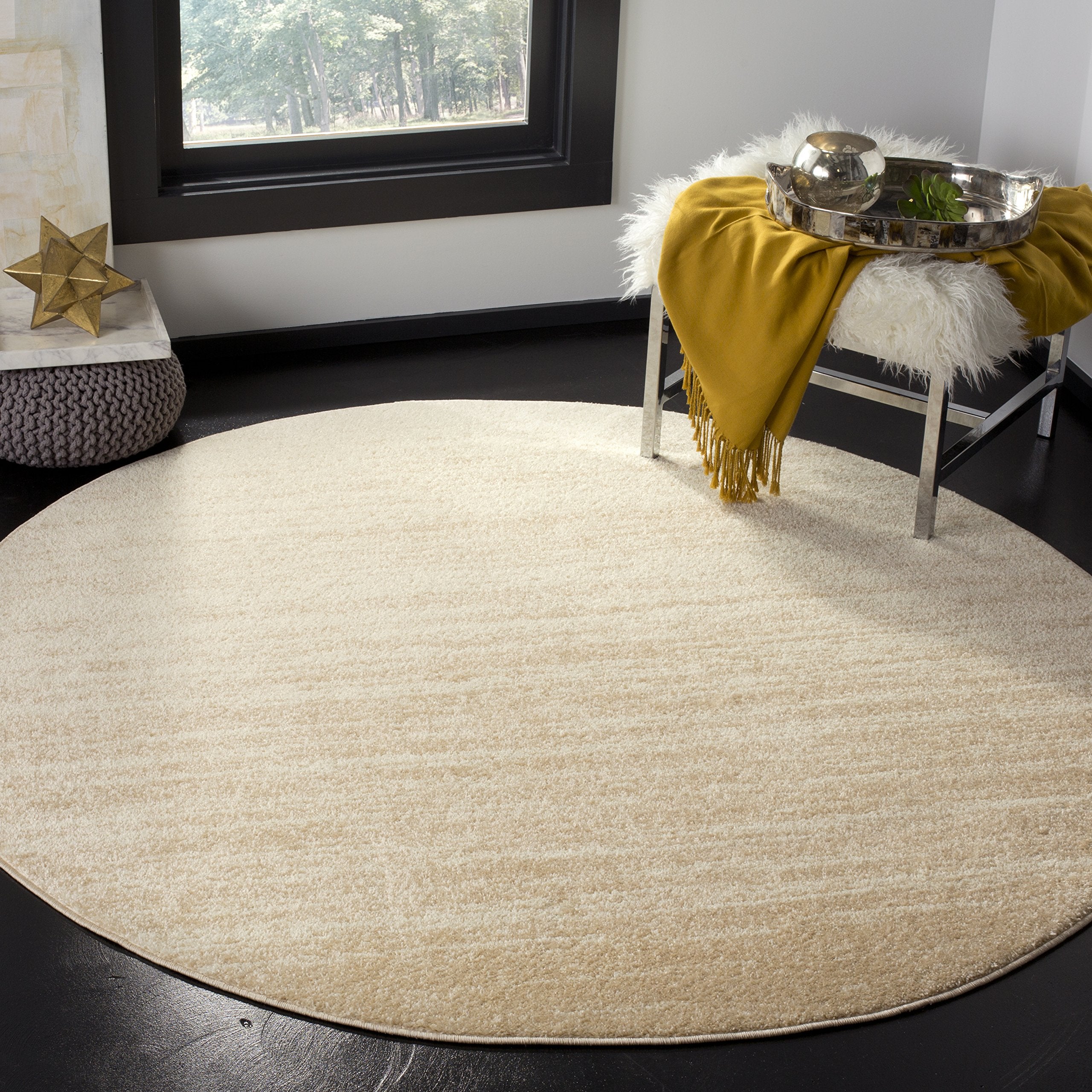 SAFAVIEH Area Rug 8x10 - Adirondack Collection - Large - Champagne & Cream, Modern Ombre Design, Non Shedding & Easy to Clean, Ideal for Living Room, Bedroom, Office, Dining Space (ADR113W)
