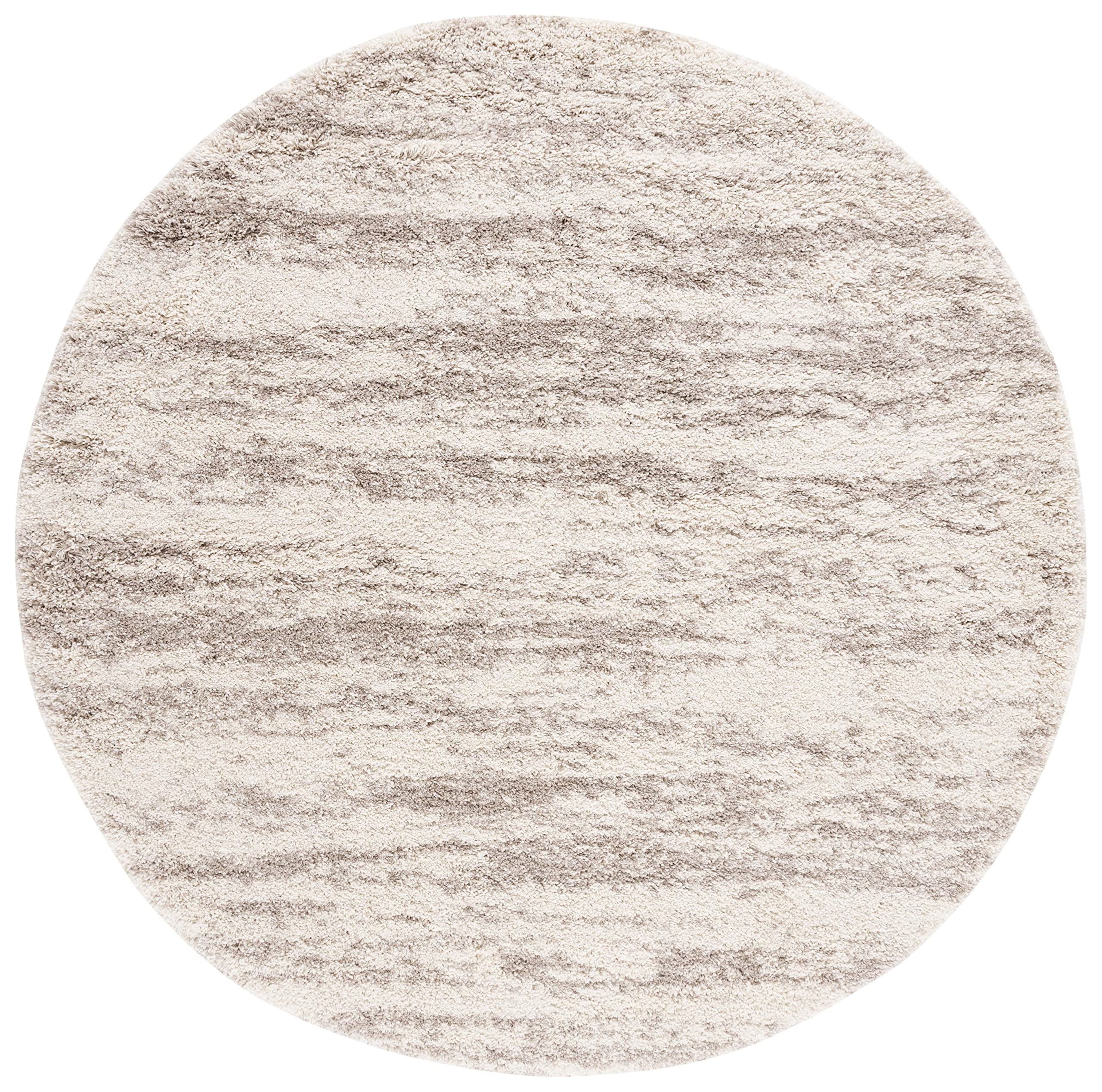 SAFAVIEH Hudson Shag Collection Area Rug - 6' x 9', Ivory & Beige, Modern Design, Non-Shedding & Easy Care, 2-inch Thick Ideal for High Traffic Areas in Living Room, Bedroom (SGH206B)