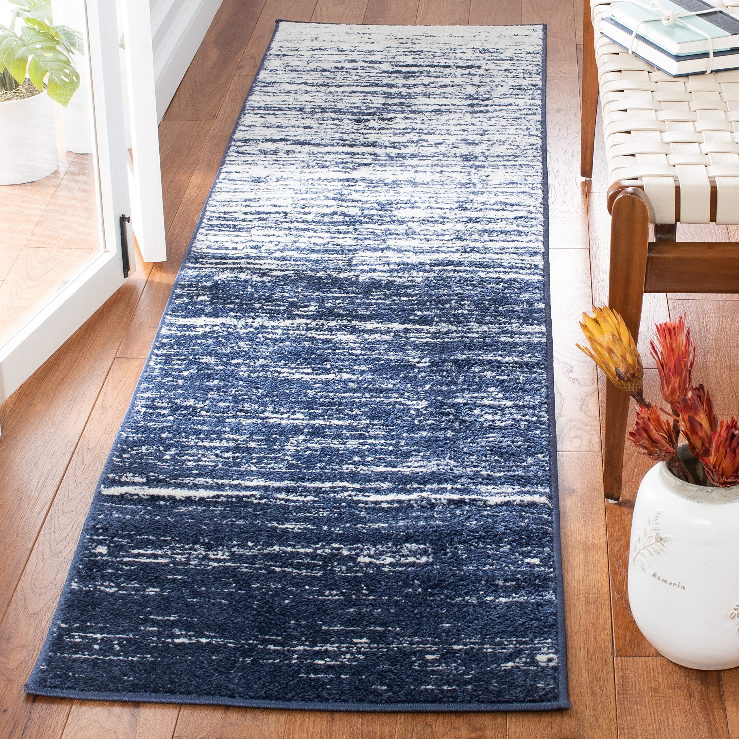 SAFAVIEH Area Rug 8x10 - Adirondack Collection - Large - Champagne & Cream, Modern Ombre Design, Non Shedding & Easy to Clean, Ideal for Living Room, Bedroom, Office, Dining Space (ADR113W)