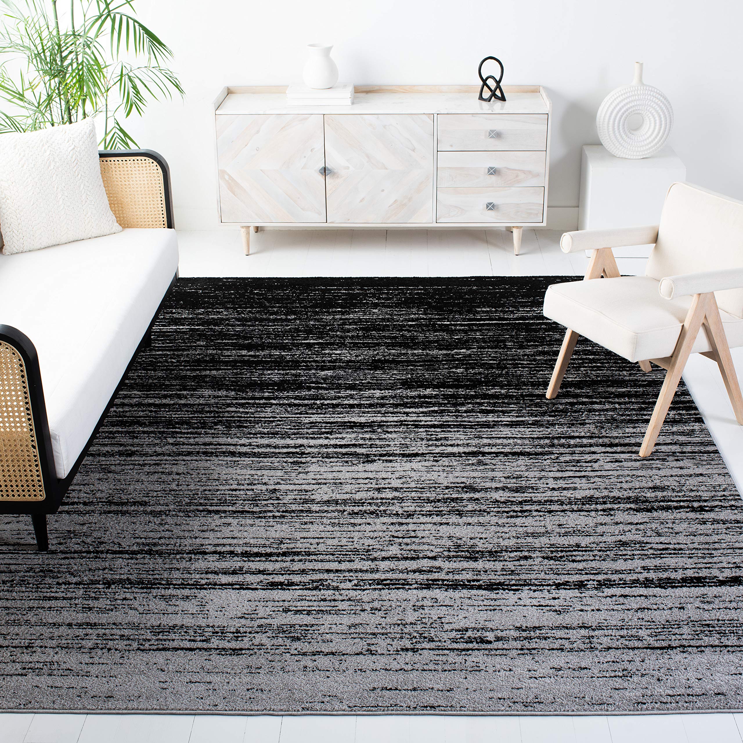 SAFAVIEH Area Rug 8x10 - Adirondack Collection - Large - Champagne & Cream, Modern Ombre Design, Non Shedding & Easy to Clean, Ideal for Living Room, Bedroom, Office, Dining Space (ADR113W)