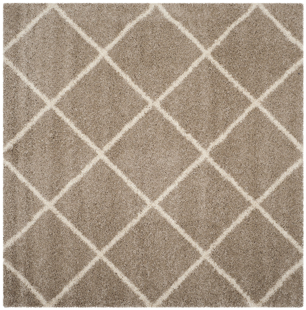 SAFAVIEH Hudson Shag Collection Area Rug - 5'3" x 7'6", Beige & Ivory, Modern Trellis Design, Non-Shedding & Easy Care, 2-inch Thick Ideal for High Traffic Areas in Living Room, Bedroom (SGH281S)